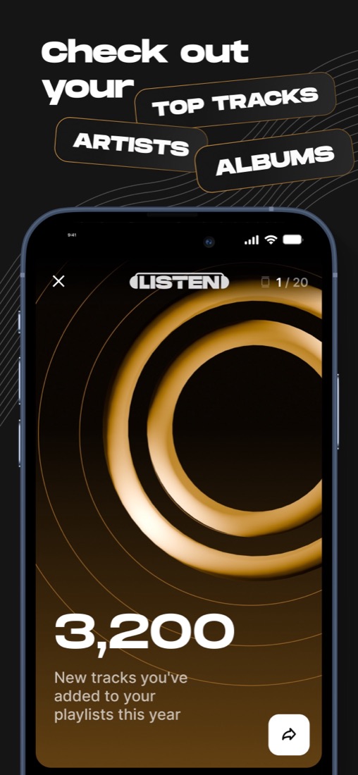 Stats story card: new tracks added this year